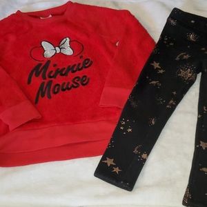 4T fleece top and fleece lined leggings